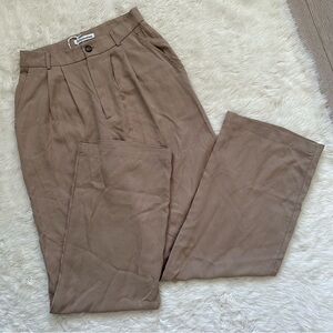 Reformation Mason Pant High Waist Trousers Relaxed Wide Leg Khaki 4 NWT New